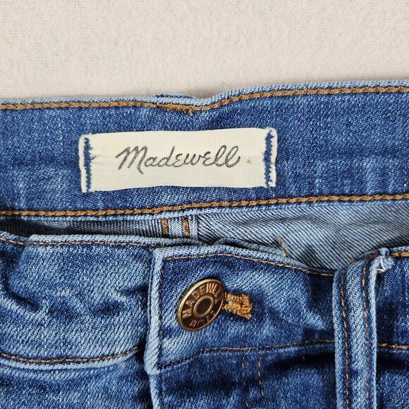 Madewell Jeans Womens 31 Blue Denim Cali Demi Boot Raw Hem High Rise - Picture 7 of 14